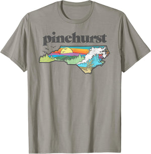 Pinehurst North Carolina Outdoors Retro Nature T-Shirt - T-Shirt | Sand