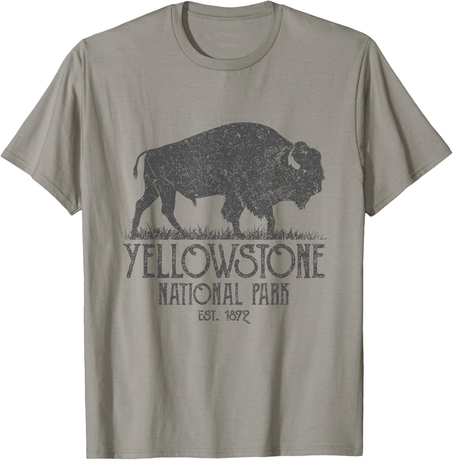 Vintage Yellowstone National Park Bison Buffalo T-Shirt - T-Shirt | Sand