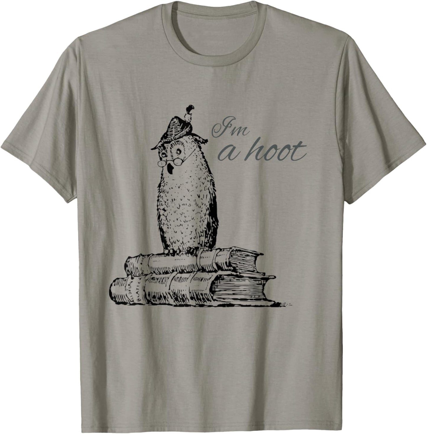 Funny Owl Shirts -Adults & Kids Grey Owl Print T-Shirt - T-Shirt | Sand