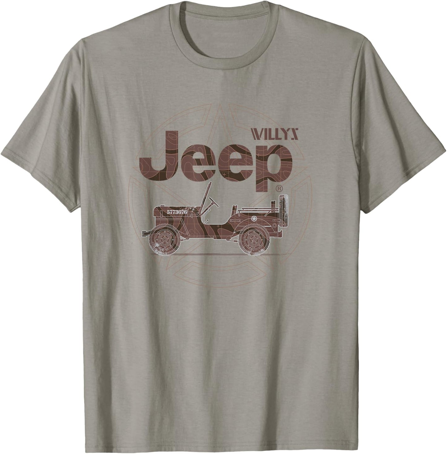 Jeep Willys Vintage Star T-Shirt - T-Shirt | Sand