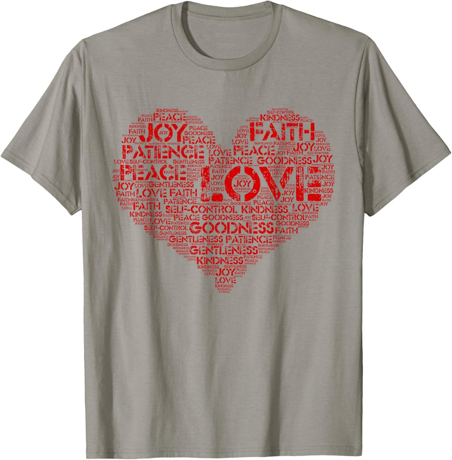 Christian Love Heart, Fruit of the Spirit gift Faith T-Shirt - T-Shirt | Sand