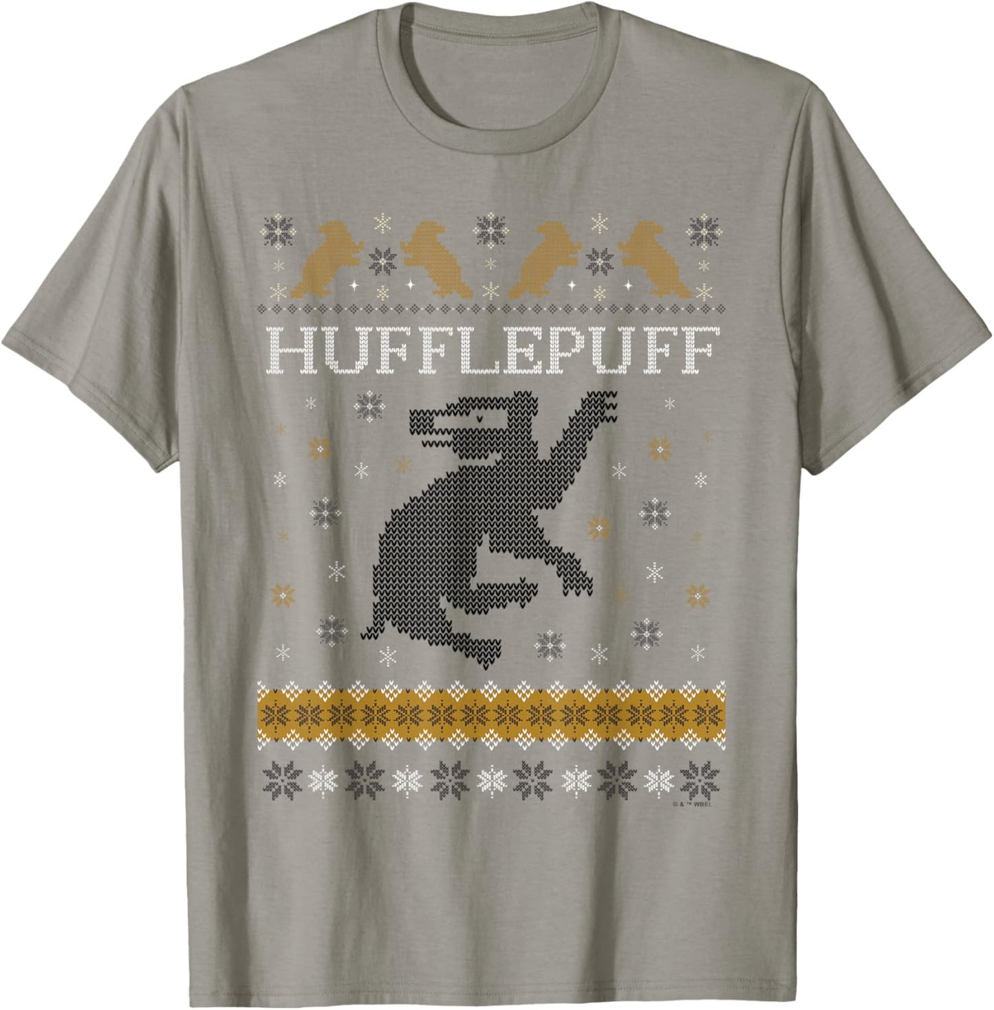 Harry Potter Hufflepuff Ugly Christmas T-Shirt - T-Shirt | Sand