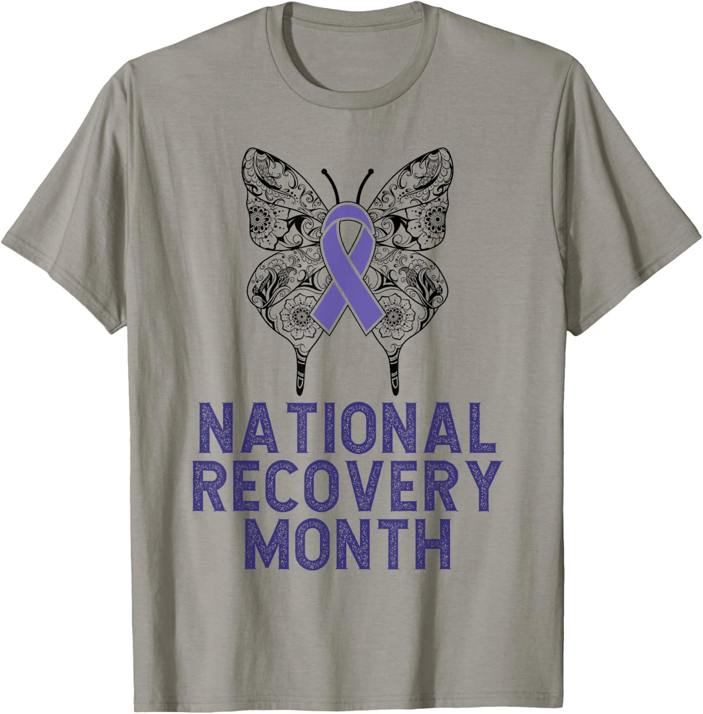 National Recovery month Warrior Addiction Recovery Awareness T-Shirt - T-Shirt | Sand