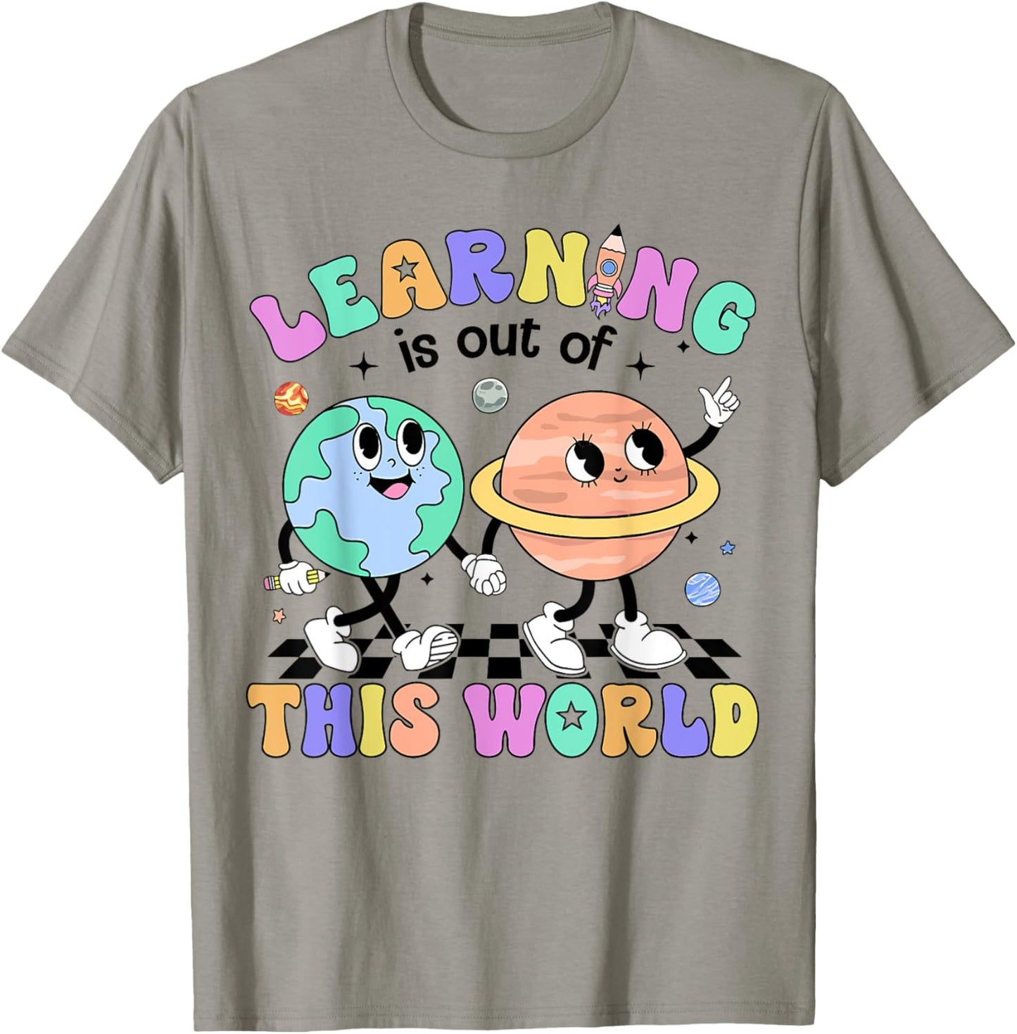 Learning Is Out Of This First Day Of School Teacher Student T-Shirt - T-Shirt | Sand