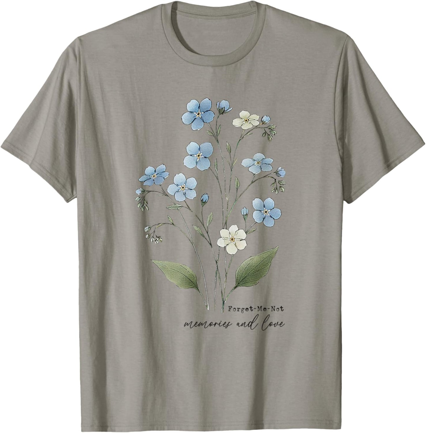 Vergissmeinnicht Blumendesign, elegante botanische Illustration T-Shirt - T-Shirt | Sand