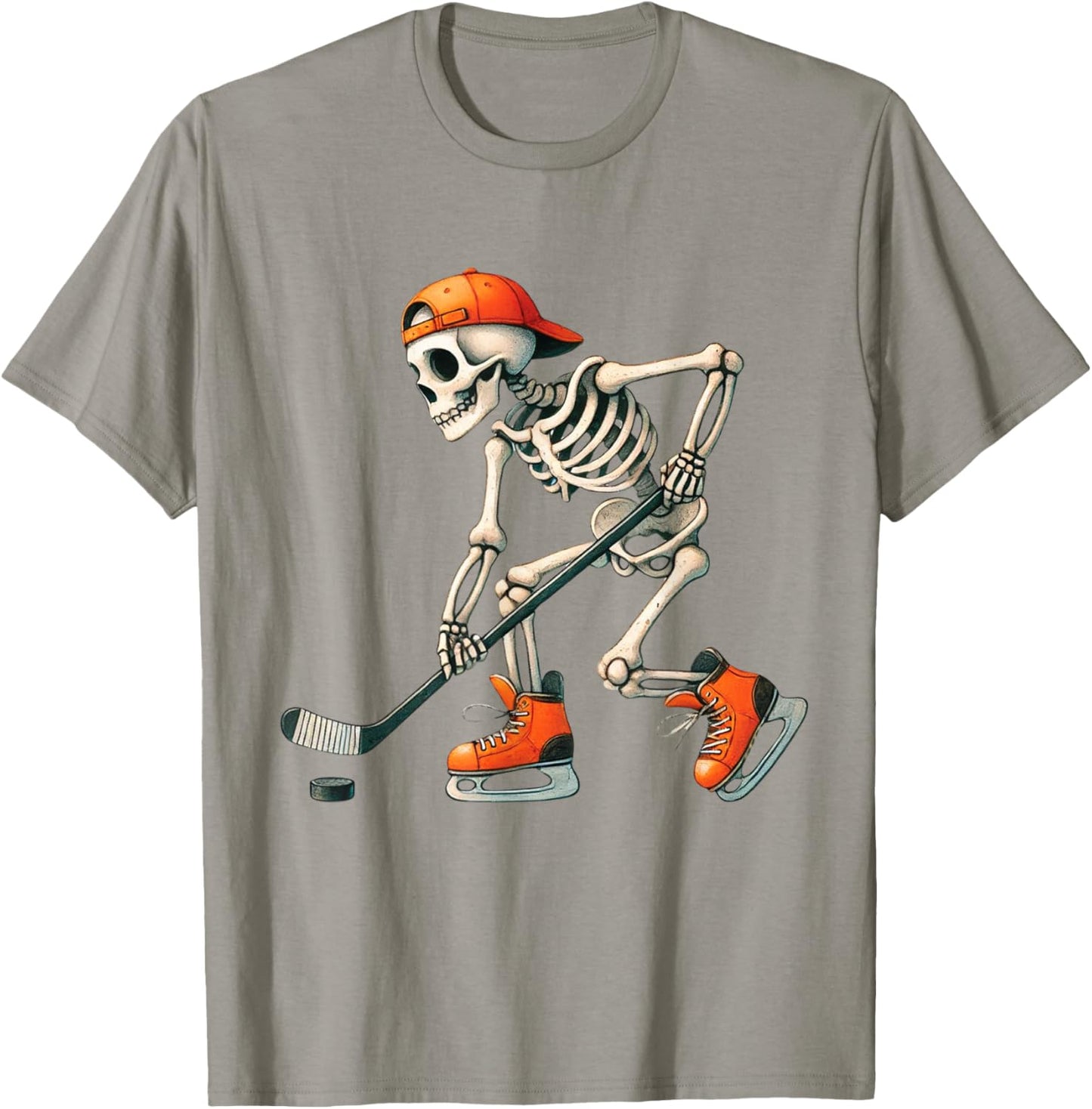 Skeleton Ice Hockey Halloween Costume Men Boys Kids T-Shirt - T-Shirt | Sand