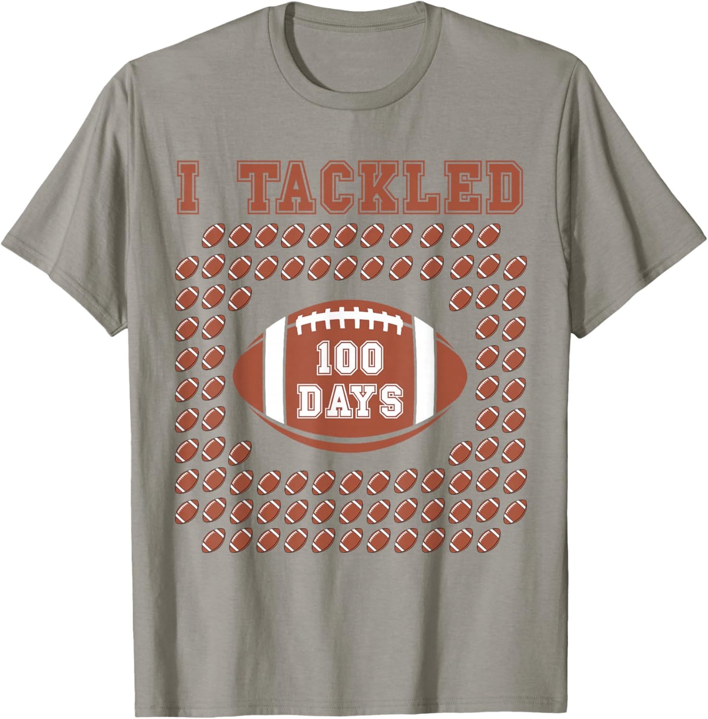 I Tackled 100 Days 100th Day Of School Football for Boys T-Shirt - T-Shirt | Sand