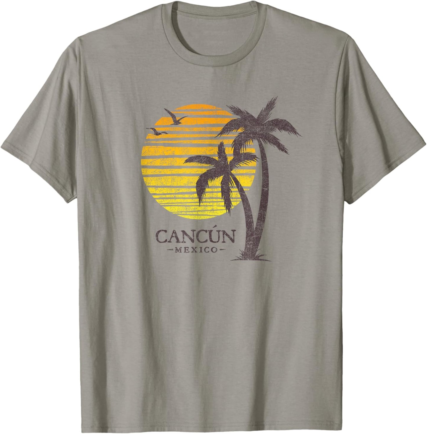 Cancun Mexico Souvenir Beach Sunset Vintage T-Shirt - T-Shirt | Sand