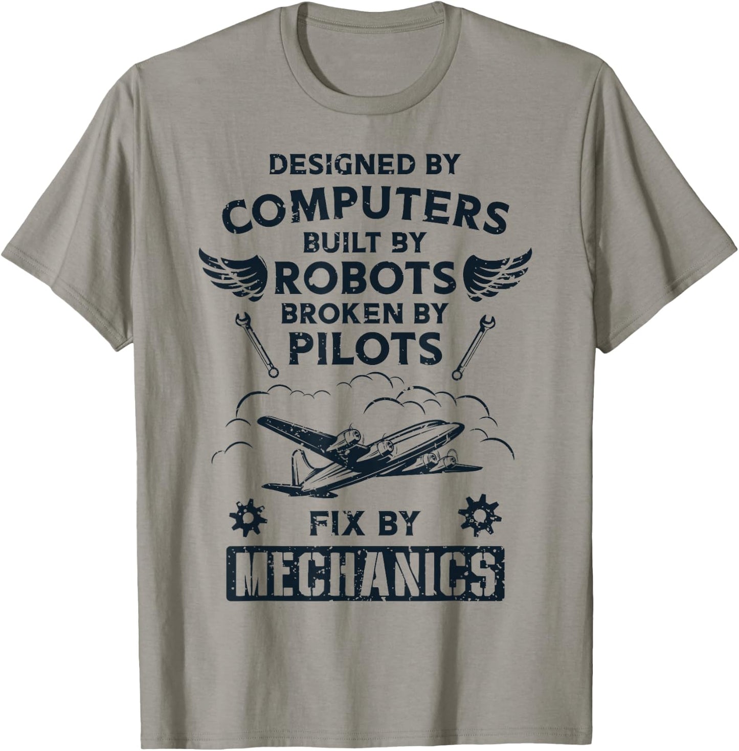 Airplane Pilot Aircraft Mechanic Funny Aviation Gifts Men T-Shirt - T-Shirt | Sand
