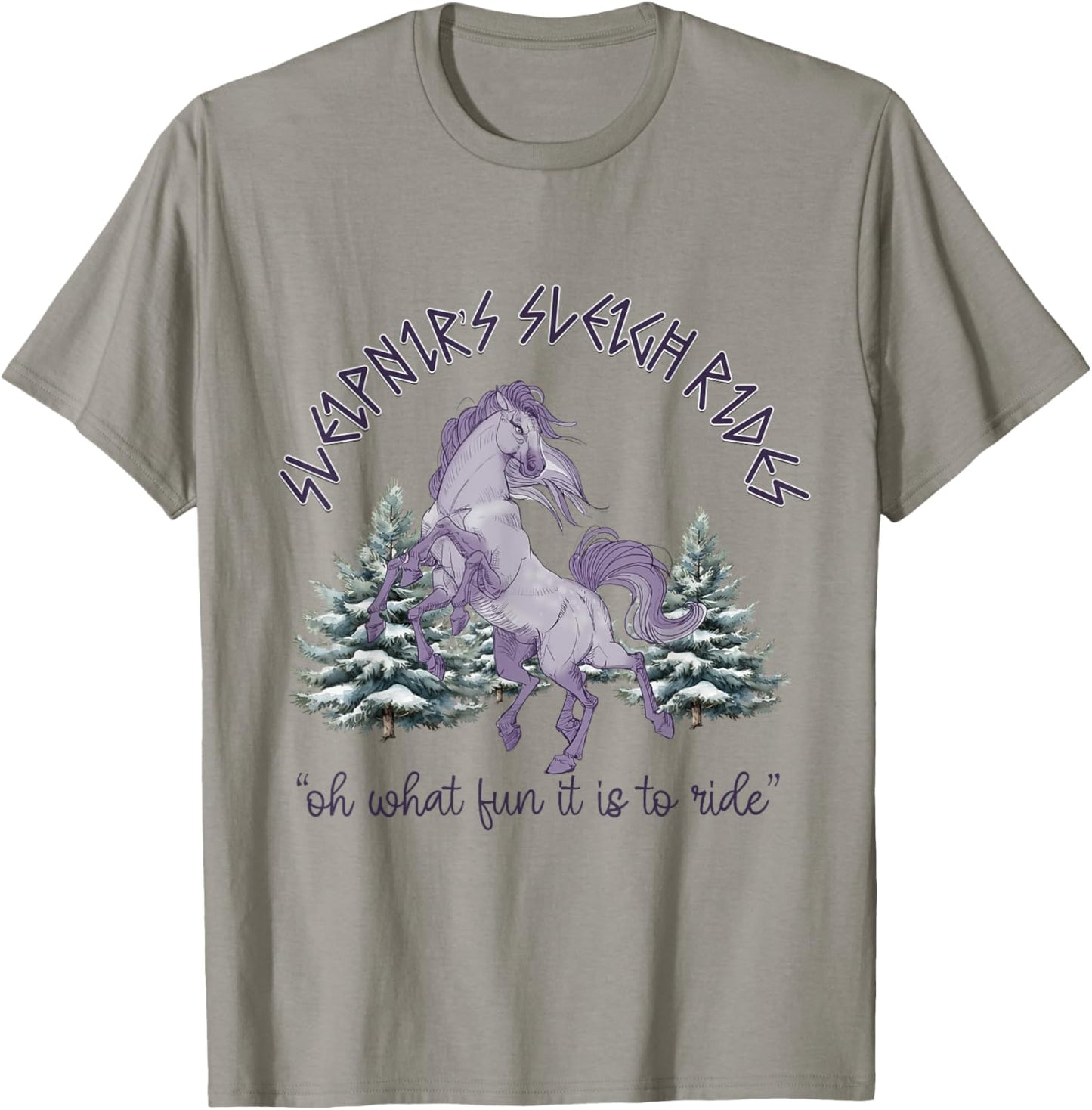 Odin Sleipnir Horse norse nordic Viking Christmas Yule T-Shirt - T-Shirt | Sand