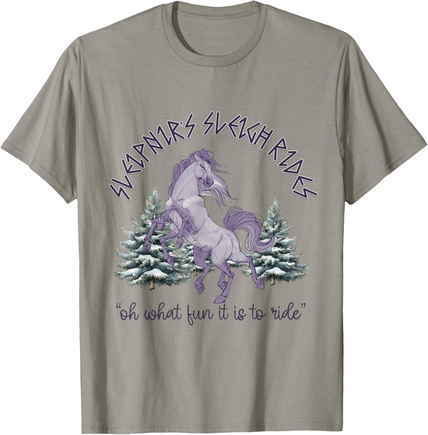 Odin Sleipnir Horse norse nordic Viking Christmas Yule T-Shirt - T-Shirt | Sand