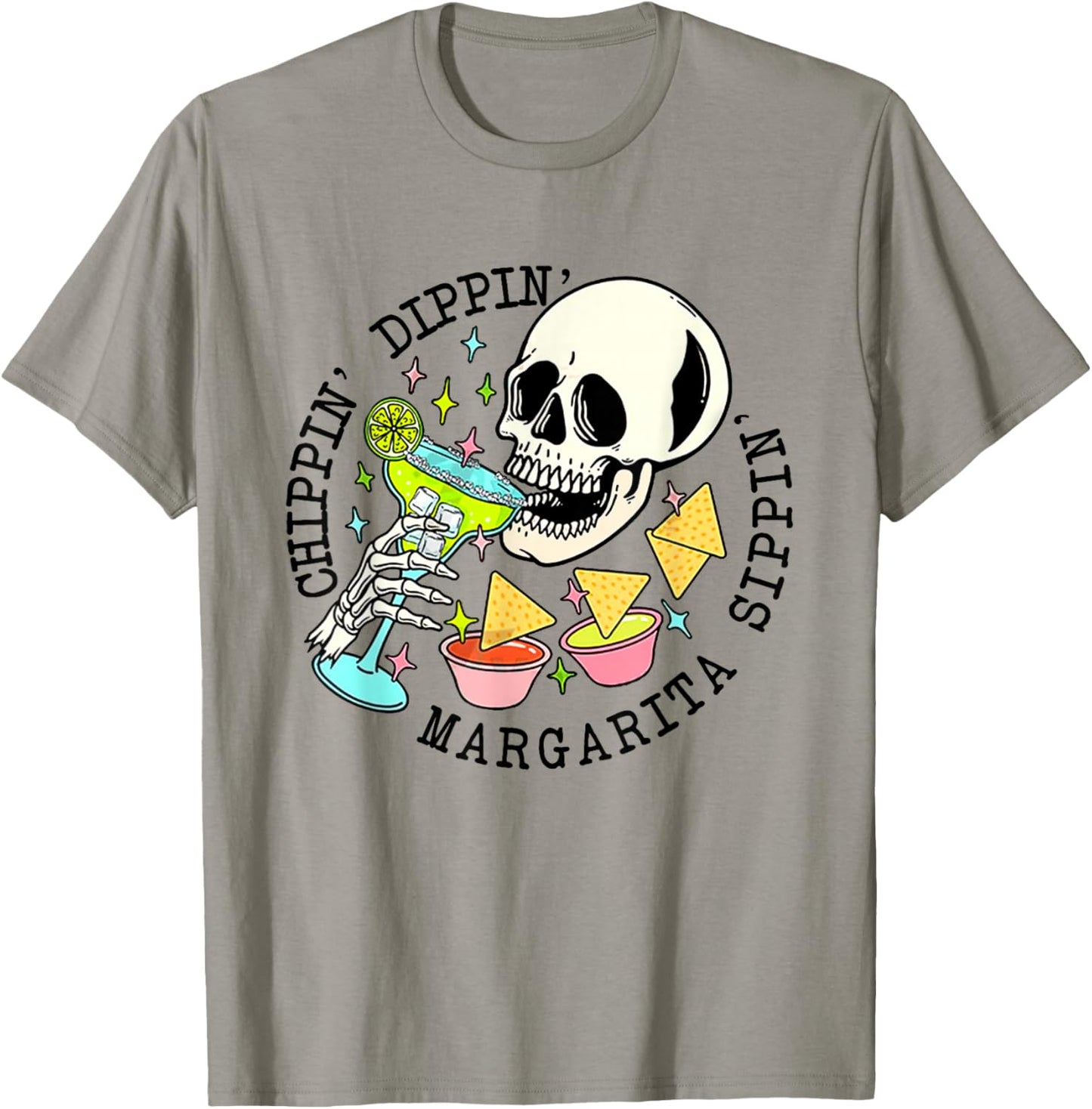 Cinco De Mayo Chippin Dippin' Margarita Sippin' Men Women T-Shirt - T-Shirt | Sand