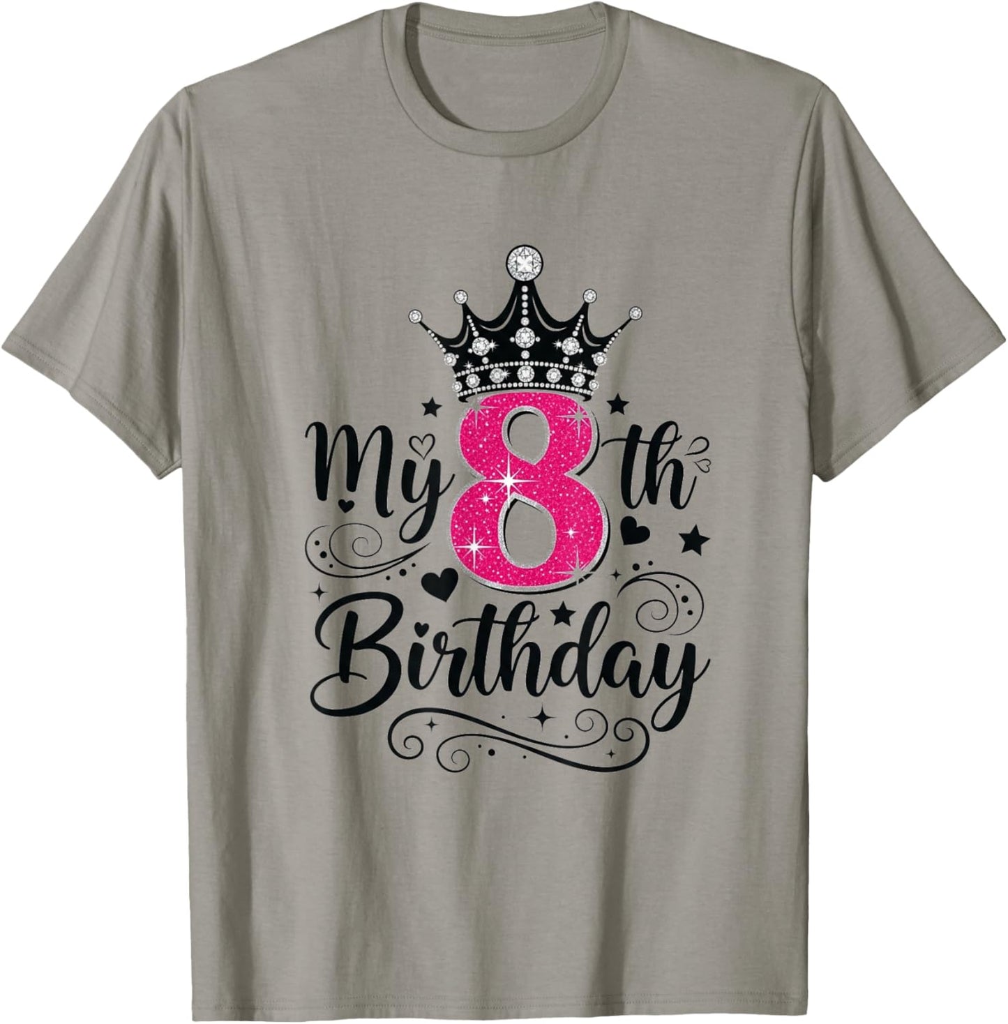 8 Year Old Girl Birthday T-Shirt - T-Shirt | Sand