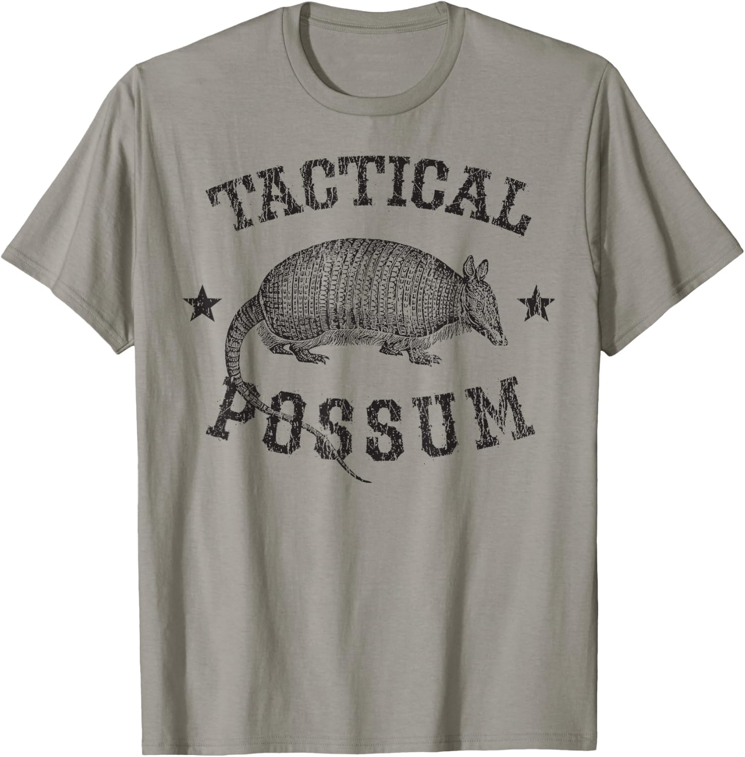 Tactical Possum Armadillo Animal Pun Texas Funny T-Shirt - T-Shirt | Sand