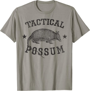 Tactical Possum Armadillo Animal Pun Texas Funny T-Shirt - T-Shirt | Sand