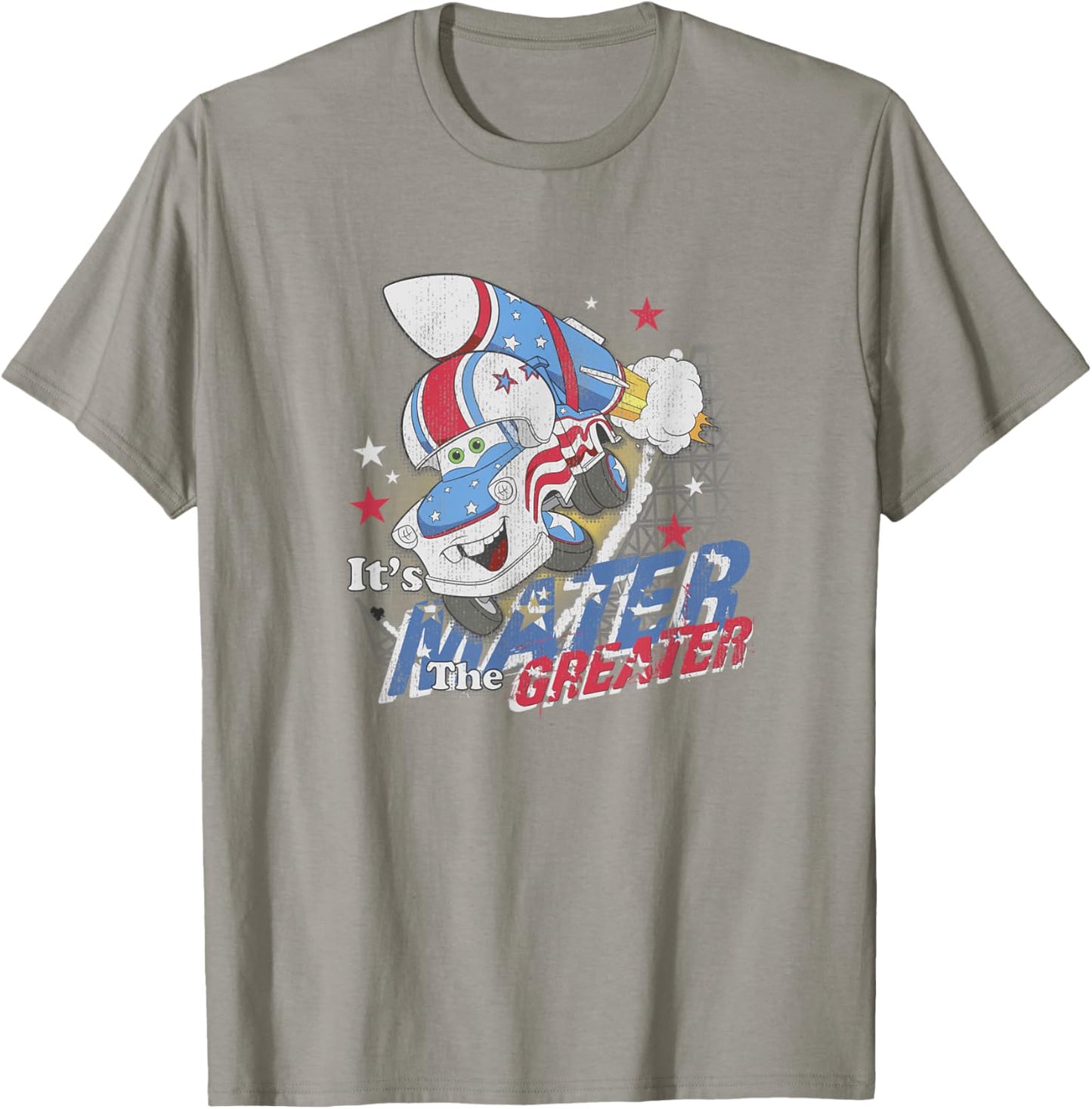 Disney Pixar Cars It's Mater The Greater Stuntman Vintage T-Shirt - T-Shirt | Sand