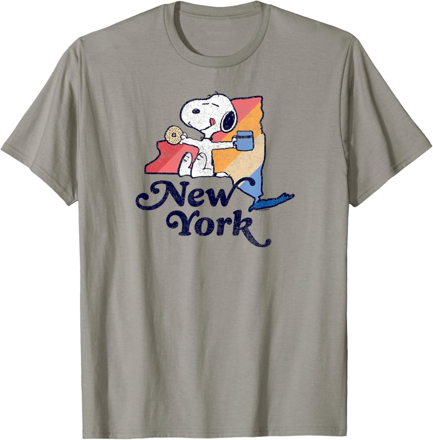 Peanuts - Snoopy New York Coffee and Bagel T-Shirt - T-Shirt | Sand