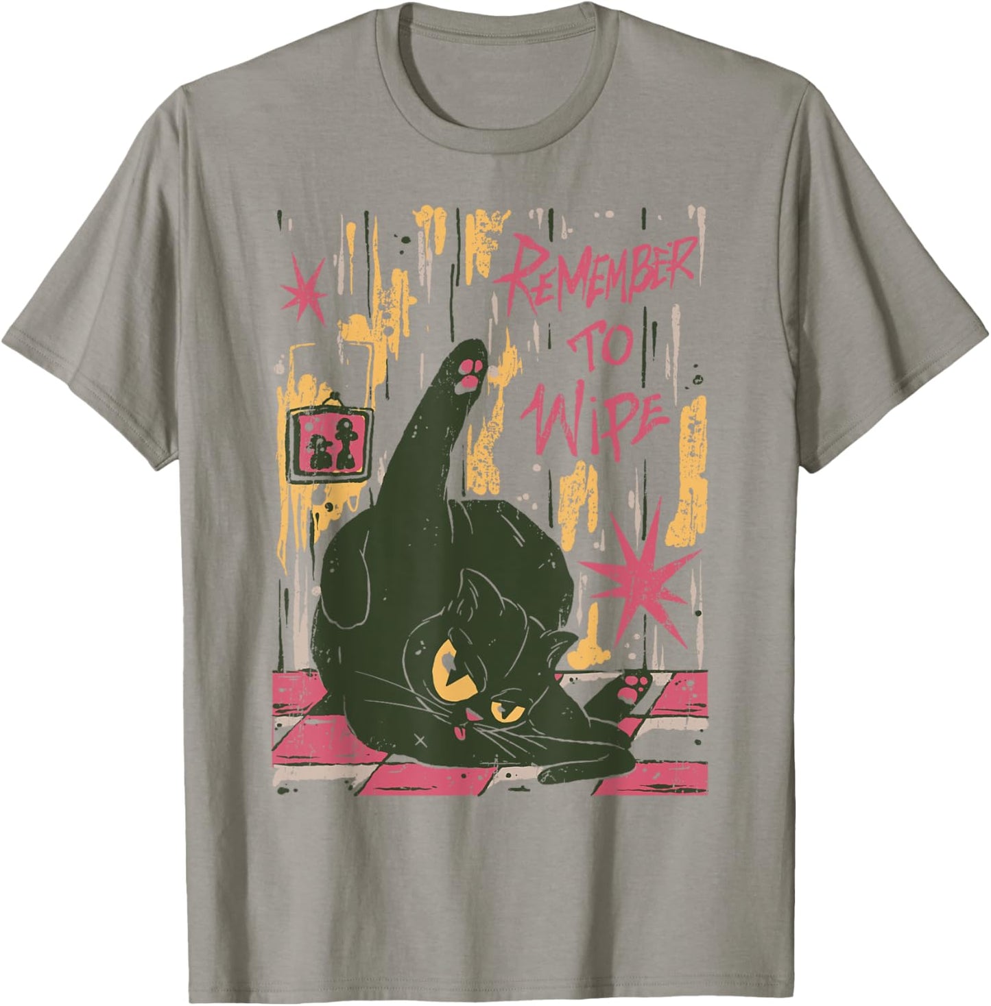 Sarcastic Licking Cat Funny Remember to Wipe Inappropriate Women T-Shirt - T-Shirt | Sand