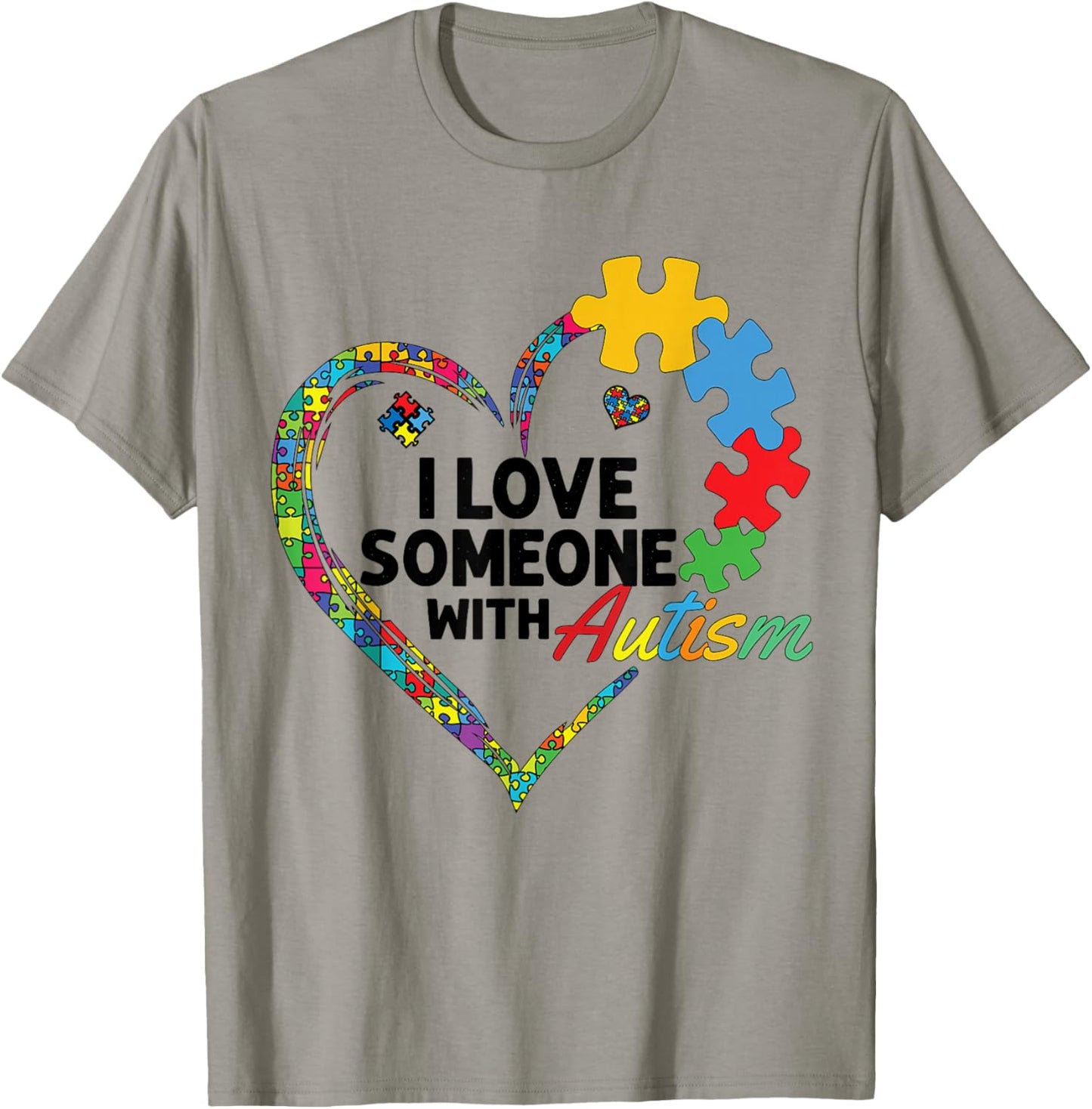 I Love Someone with Autism T-Shirt - T-Shirt | Sand