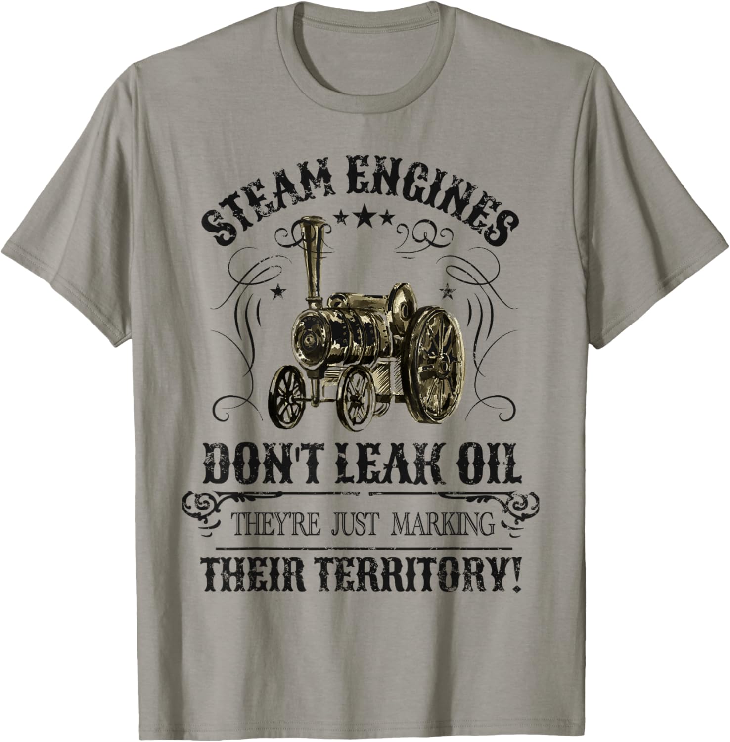 Steam Traction Engine Retirement Idea & Steam Engine T-Shirt - T-Shirt | Sand