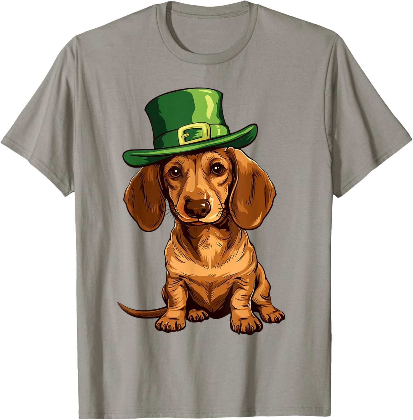 Saint Patricks Day Dachshund Dog Shamrock Hat Gifts Women T-Shirt - T-Shirt | Sand