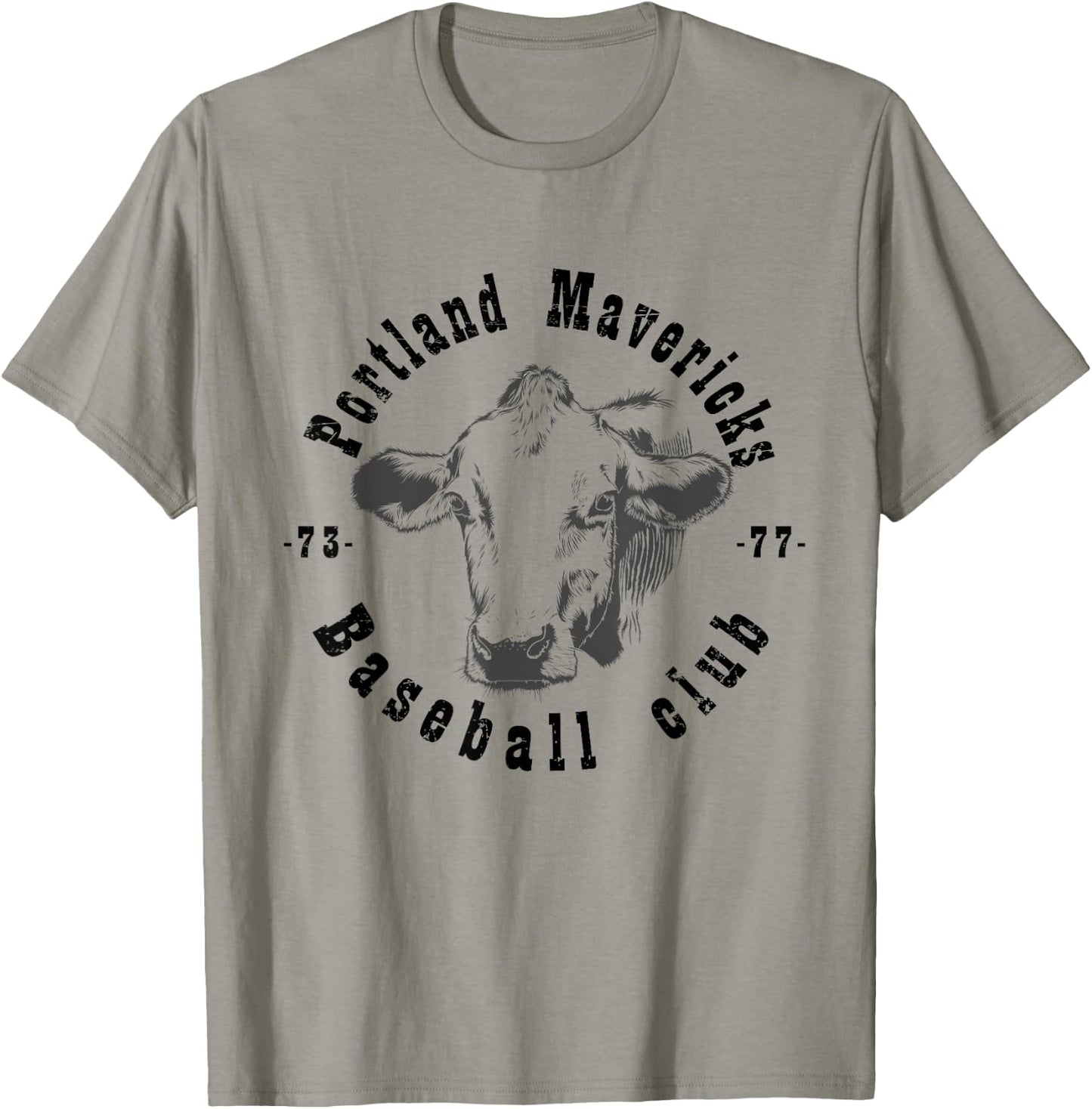 Portland T Shirt Cows Mavericks Baseball Vintage For T-Shirt - T-Shirt | Sand