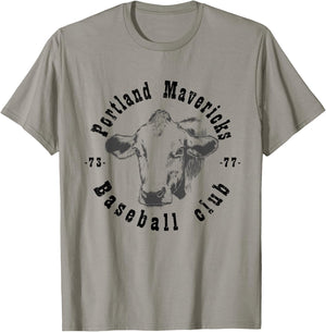 Portland T Shirt Cows Mavericks Baseball Vintage For T-Shirt - T-Shirt | Sand
