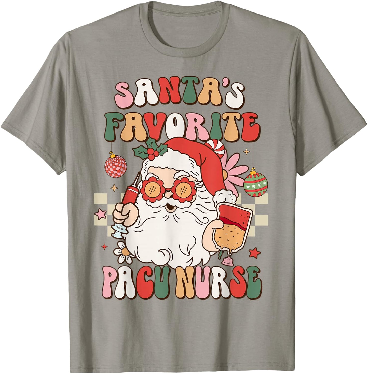 Retro Santa Favorite Pacu Nurse Christmas Women T-Shirt - T-Shirt | Sand