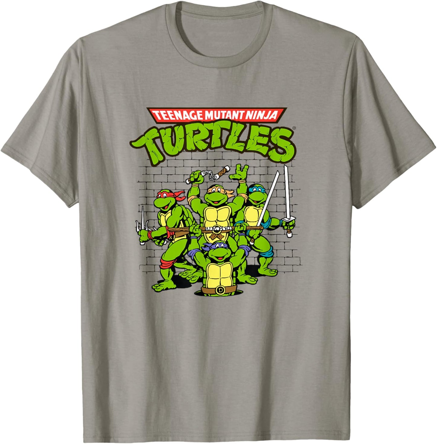 Teenage Mutant Ninja Turtles Vintage Brick Team Turtles Logo T-Shirt - T-Shirt | Sand