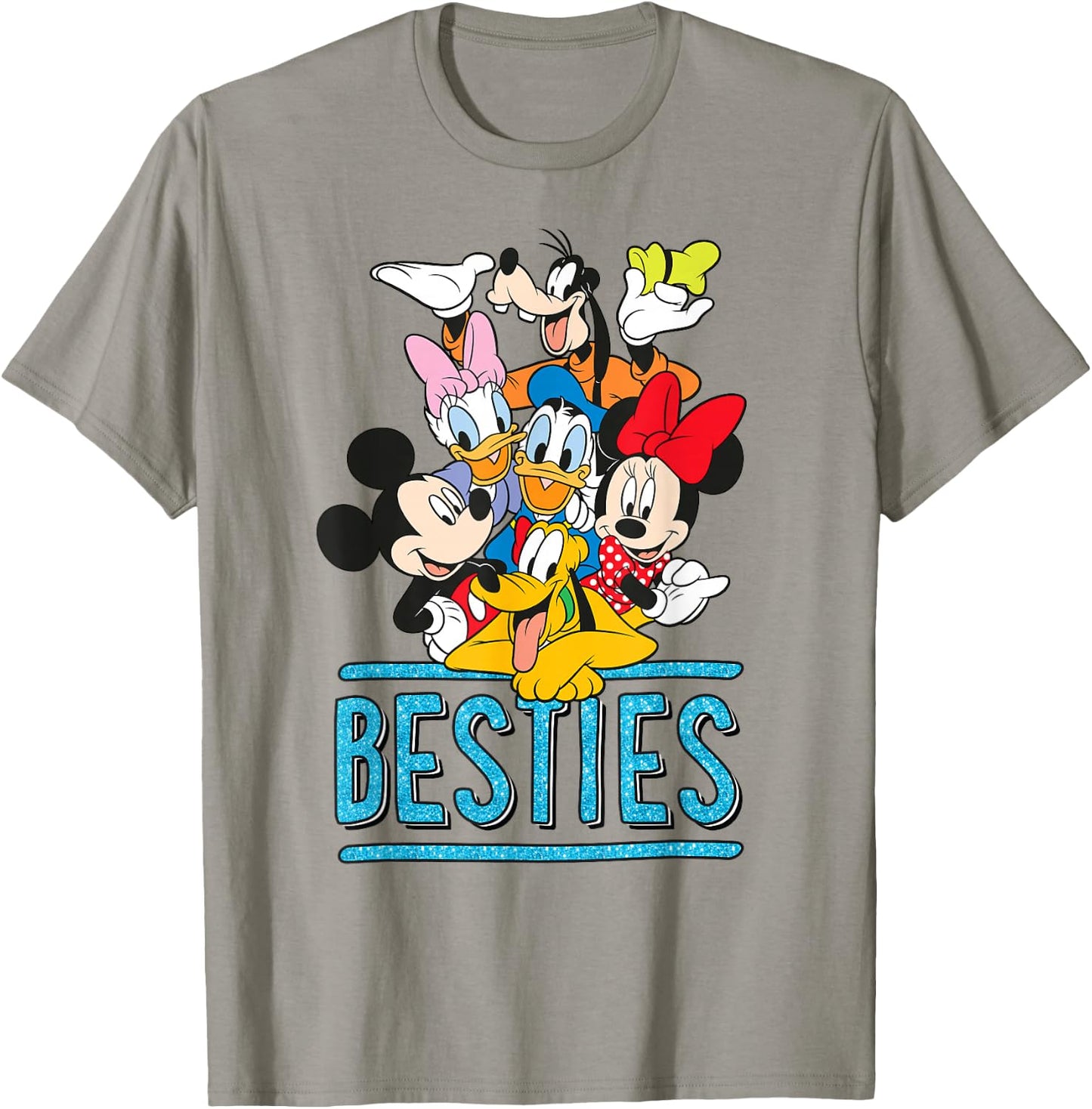 Mickey Minnie Donald Daisy Goofy Pluto Besties Squad Group T-Shirt - T-Shirt | Sand