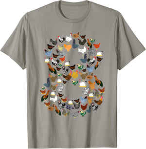 8th Birthday Outfit Girl Boy Eight Year Old Farm Chicken T-Shirt - T-Shirt | Sand