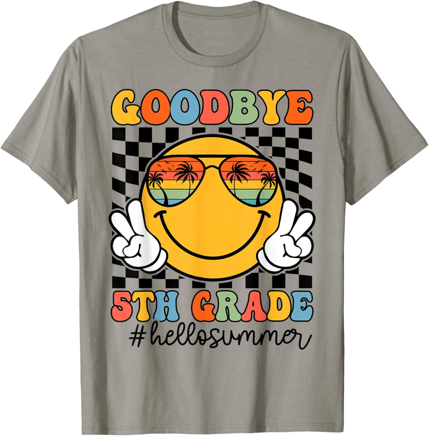 Goodbye 5th Grade Hello Summer 2025 Fifth Grade Graduate T-Shirt - T-Shirt | Sand