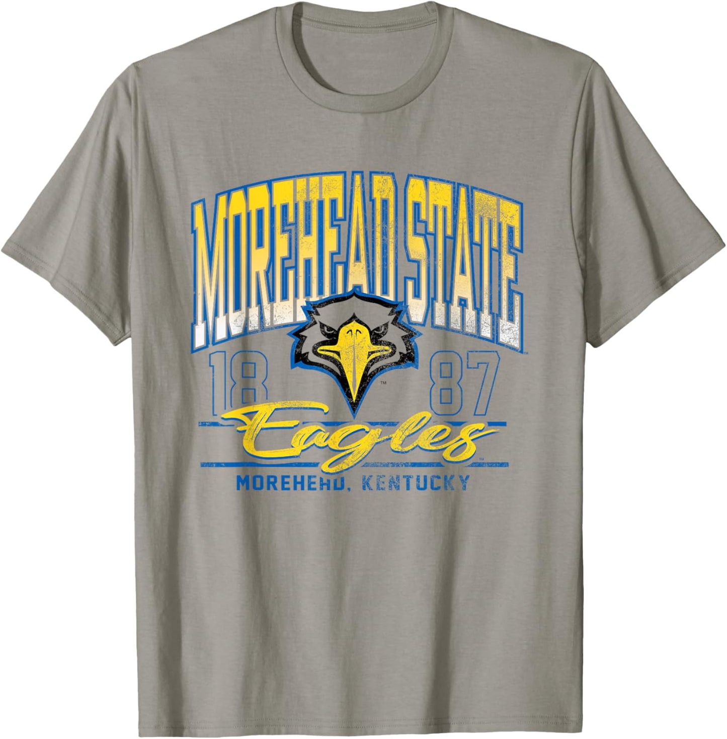Morehead State Eagles Kicking It White Officially Licensed T-Shirt - T-Shirt | Sand