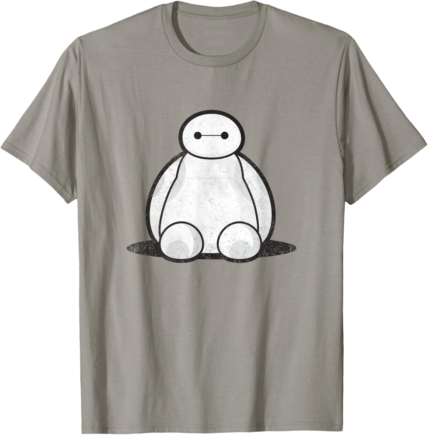 Disney Big Hero 6 Cute Baymax Sitting Distressed Shot T-Shirt - T-Shirt | Sand
