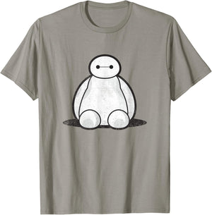 Disney Big Hero 6 Cute Baymax Sitting Distressed Shot T-Shirt - T-Shirt | Sand