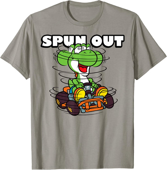 Mario Kart Yoshi Spun Out T-Shirt - T-Shirt | Sand