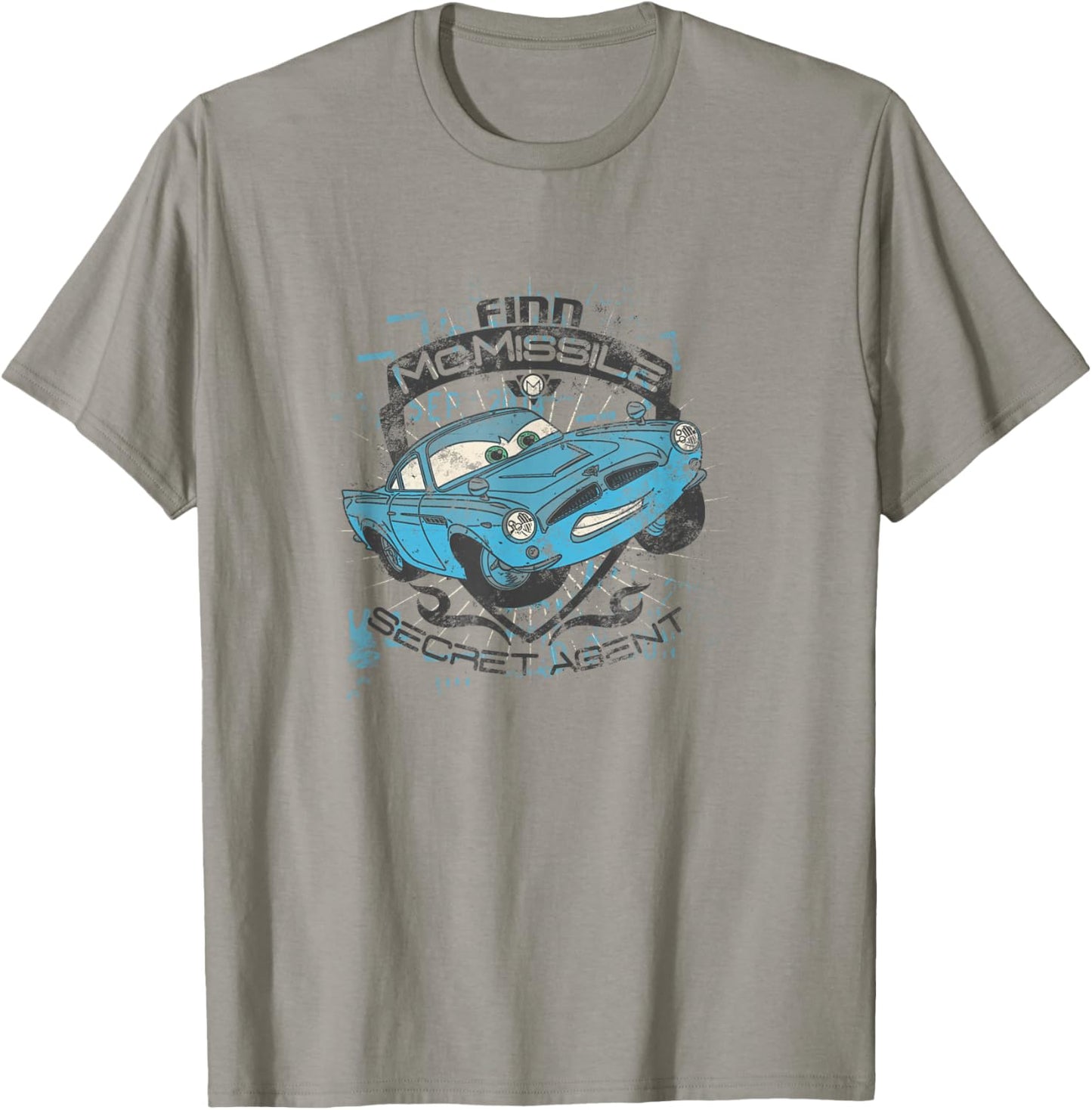 Disney Pixar Cars 2 Finn McMissile Secret Agent Distressed T-Shirt - T-Shirt | Sand