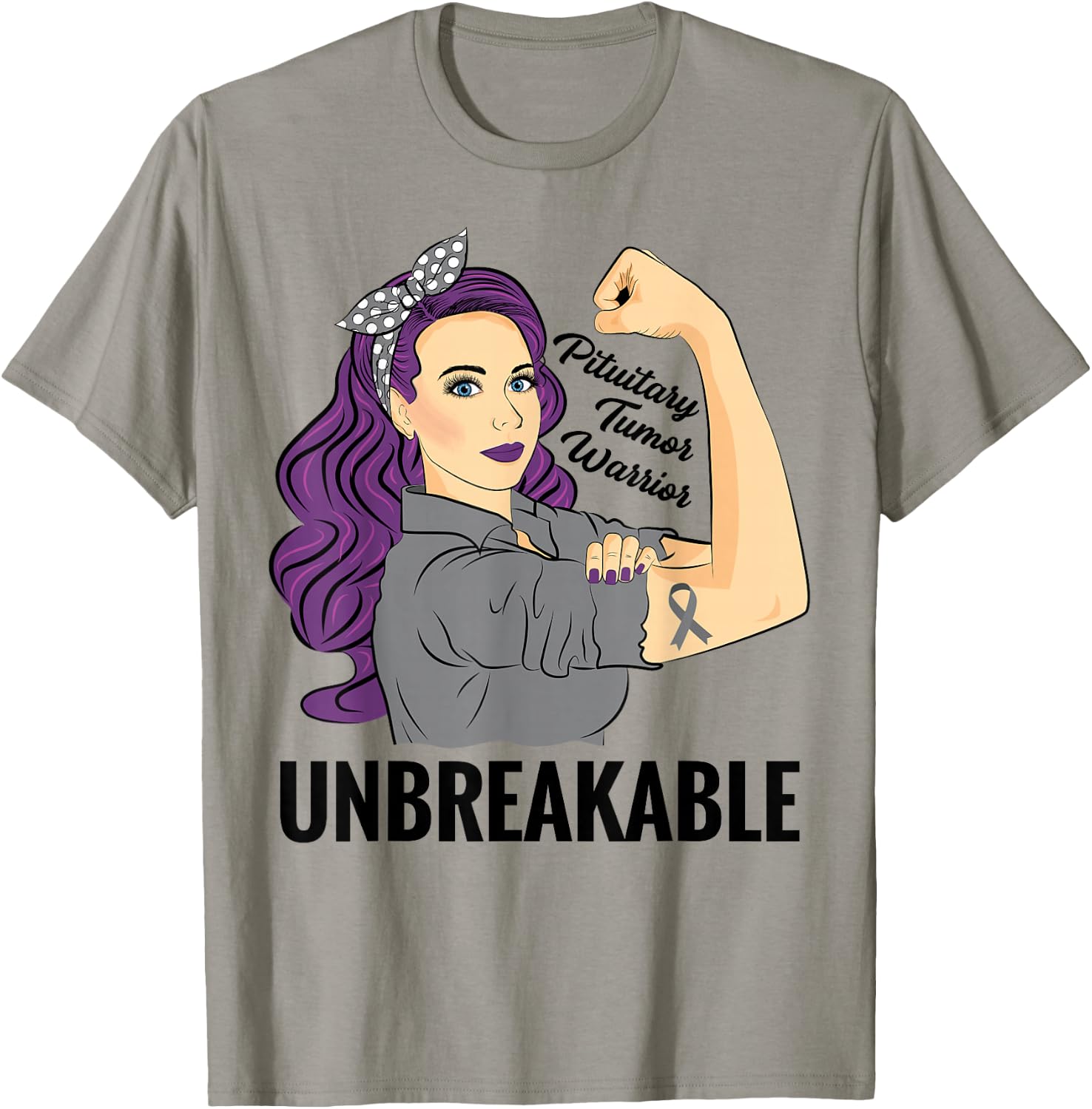 Pituitary Tumor Warrior Unbreakable Gland Awareness T-Shirt - T-Shirt | Sand