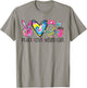 Peace Love Wound Care Nurse Nursing Heart Stethoscope T-Shirt - T-Shirt | Sand