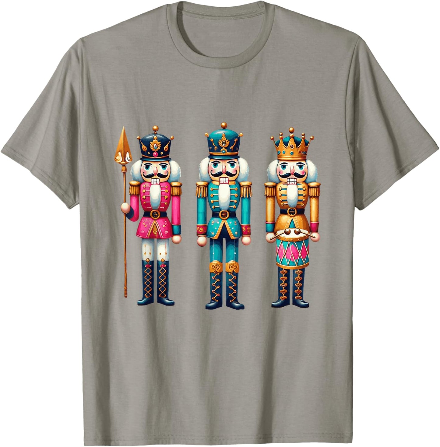 Nutcracker Squad Holiday Christmas Xmas Pajamas Women Kids T-Shirt - T-Shirt | Sand