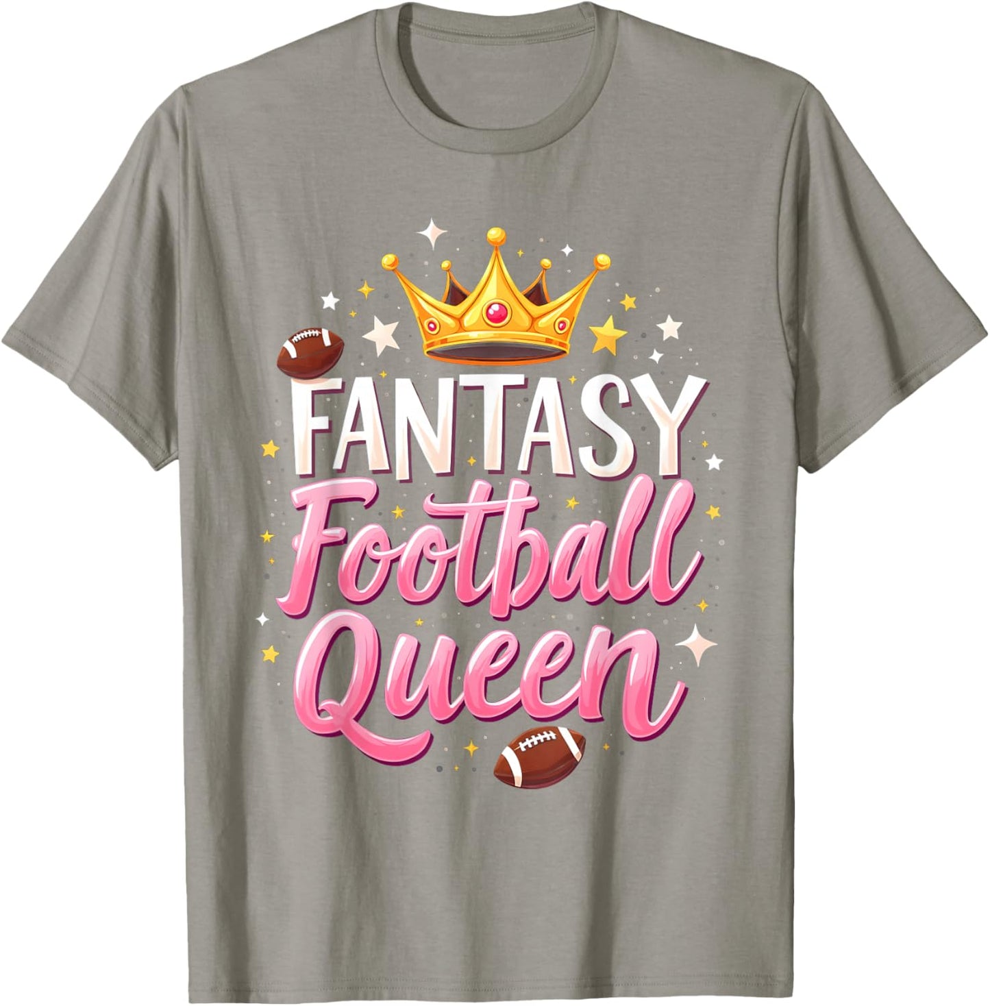 Fantasy Football Queen Women Fantasy Football Funny Women T-Shirt - T-Shirt | Sand