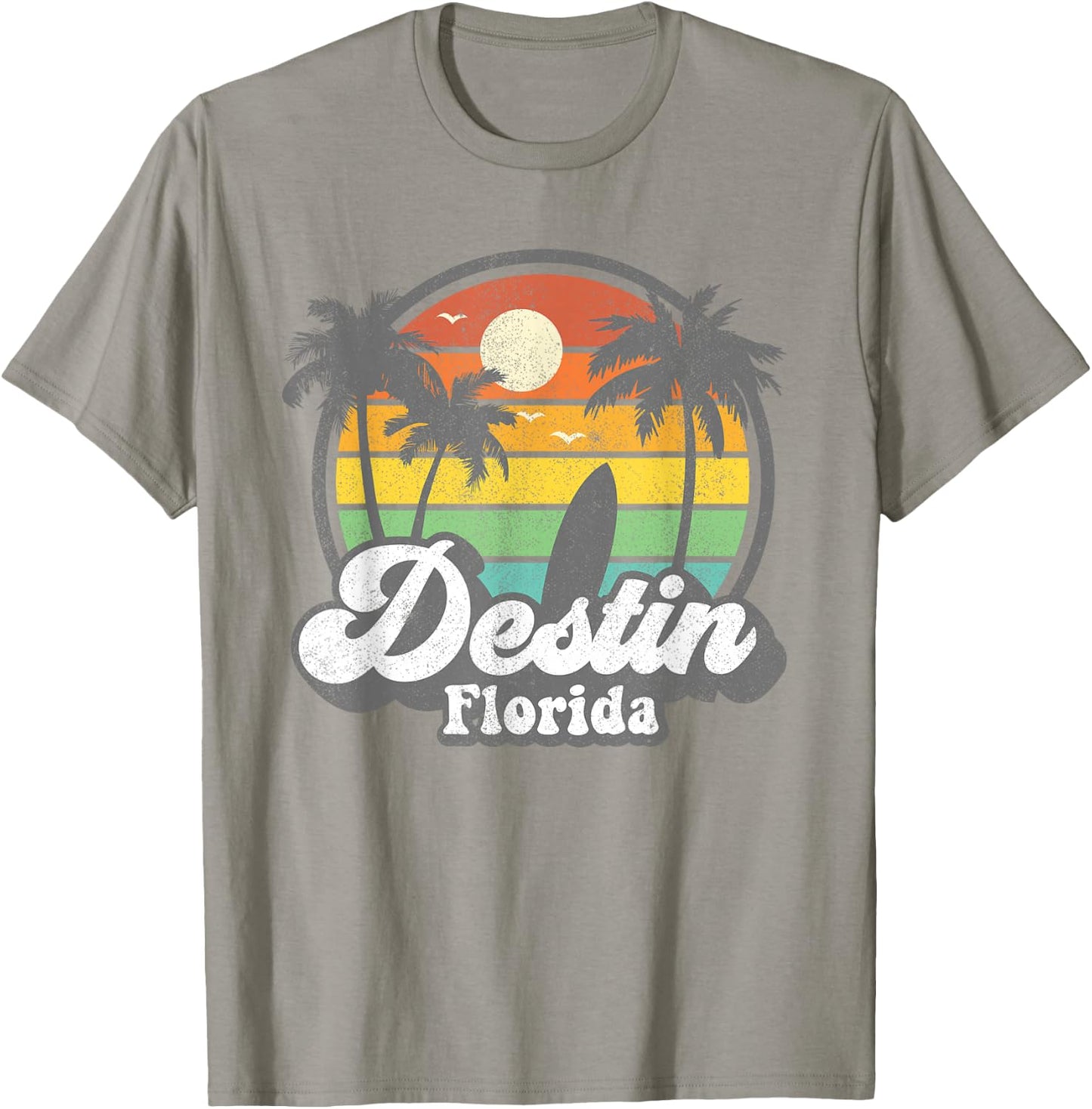 Vintage Destin Florida Beach Surfing Retro 70s Surf Gift T-Shirt - T-Shirt | Sand