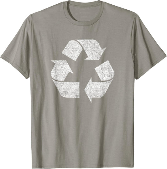 Recycle Symbol Logo Earth Day Green Deal Climate Change T-Shirt - T-Shirt | Sand
