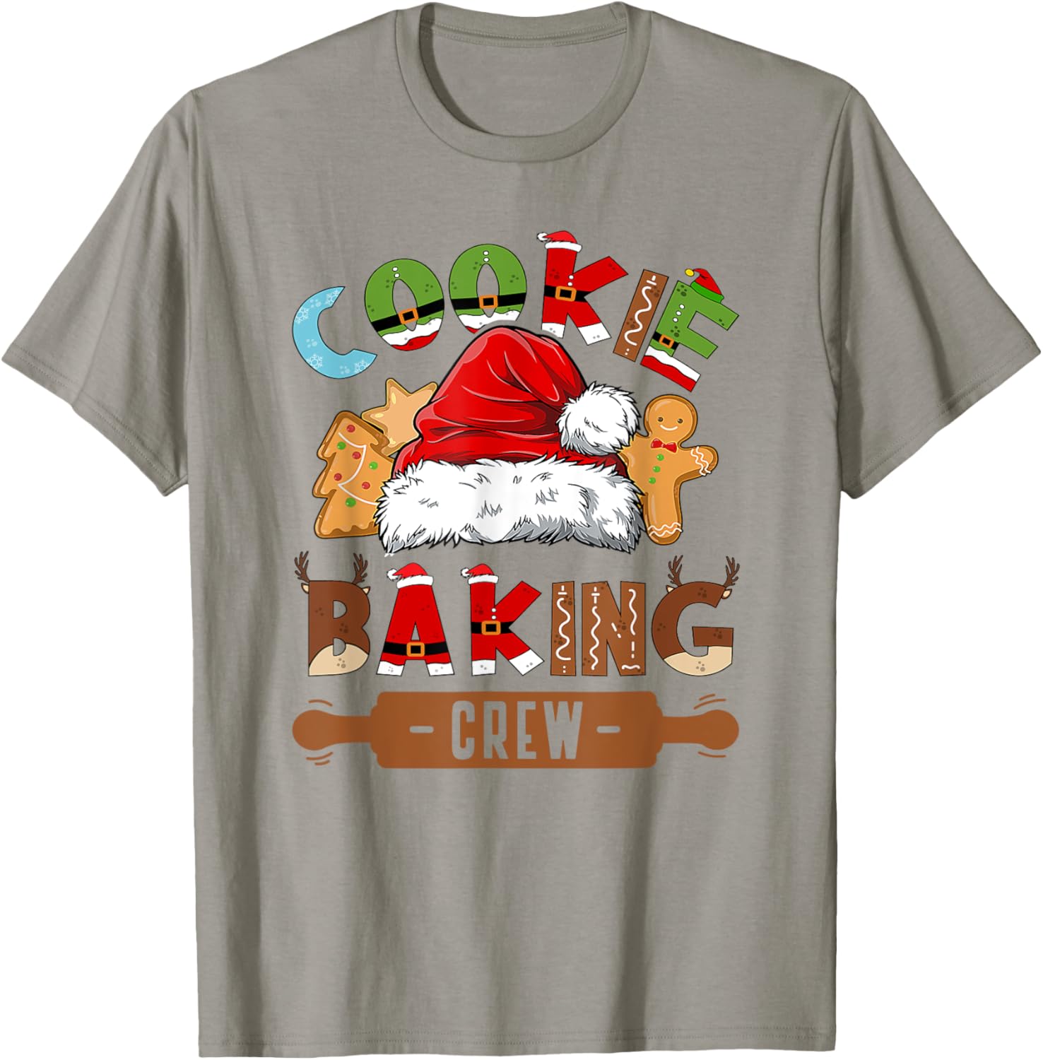 Cookie Baking Crew Pajama Family Christmas Gingerbread Team T-Shirt - T-Shirt | Sand