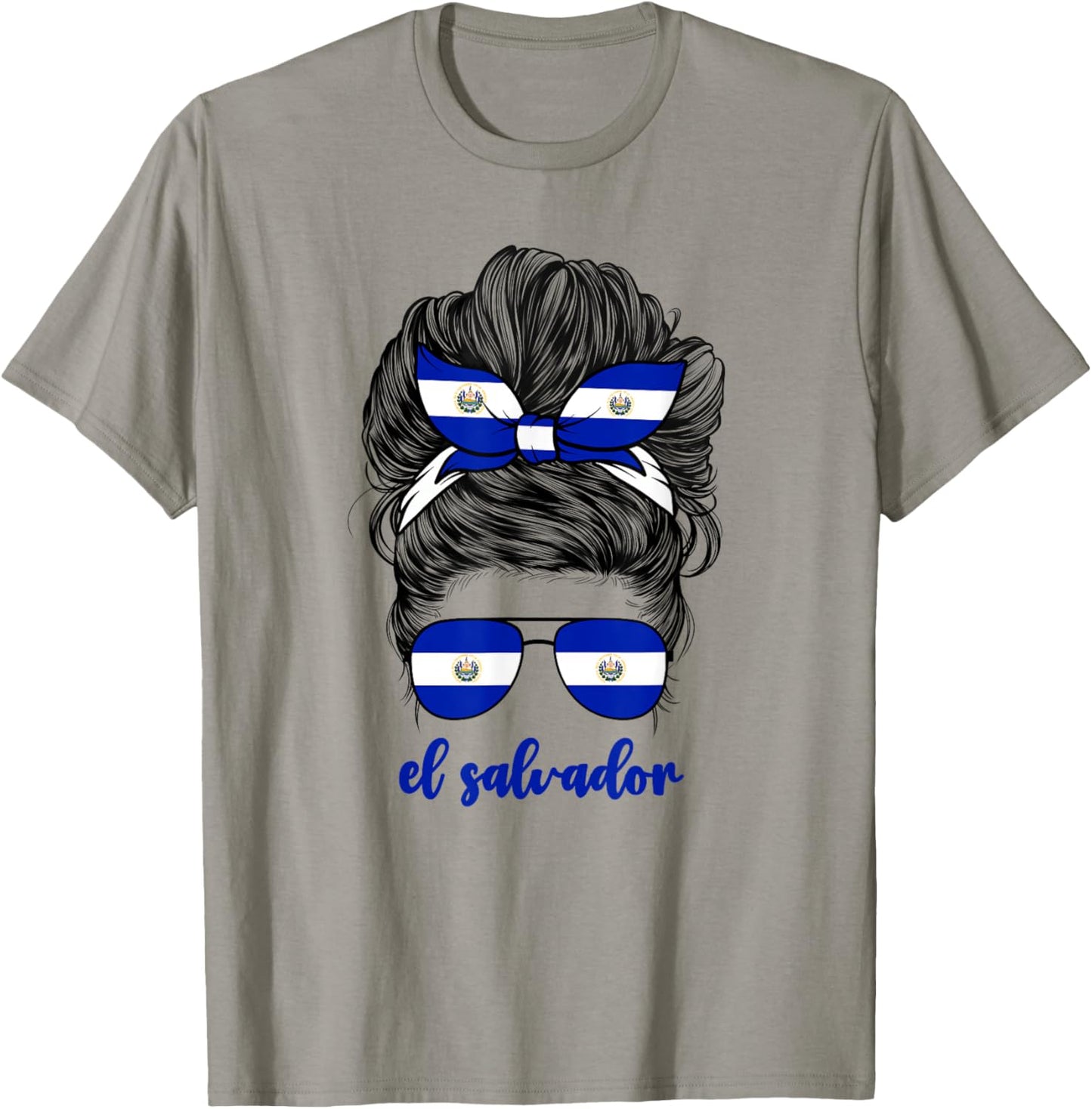 El Salvador Girl Woman Salvadoran Flag Salvadorian T-Shirt - T-Shirt | Sand