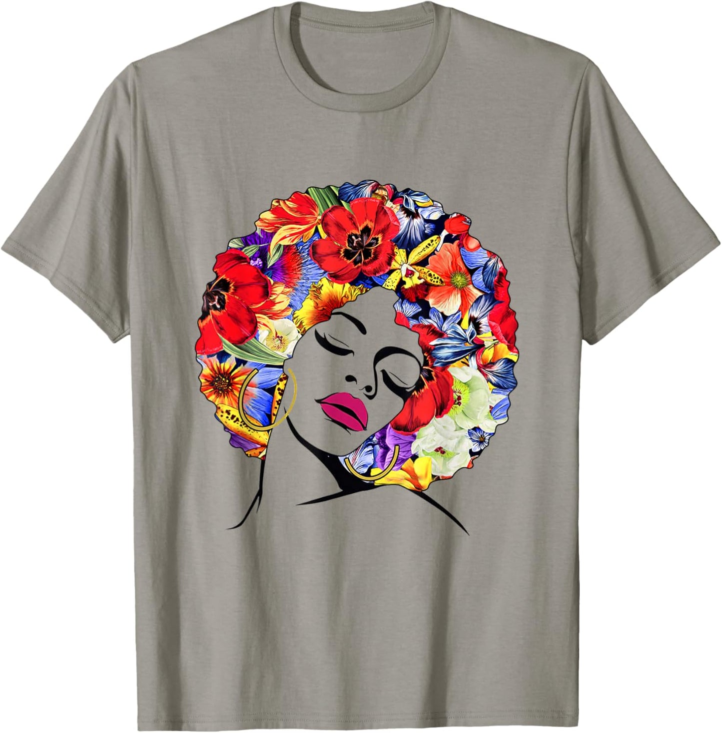 Afro Hair Natural Black History Juneteenth Pride T-Shirt - T-Shirt | Sand