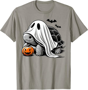 Halloween Turtle Ghost Pumpkin Costume Terrapin Tortoise T-Shirt - T-Shirt | Sand