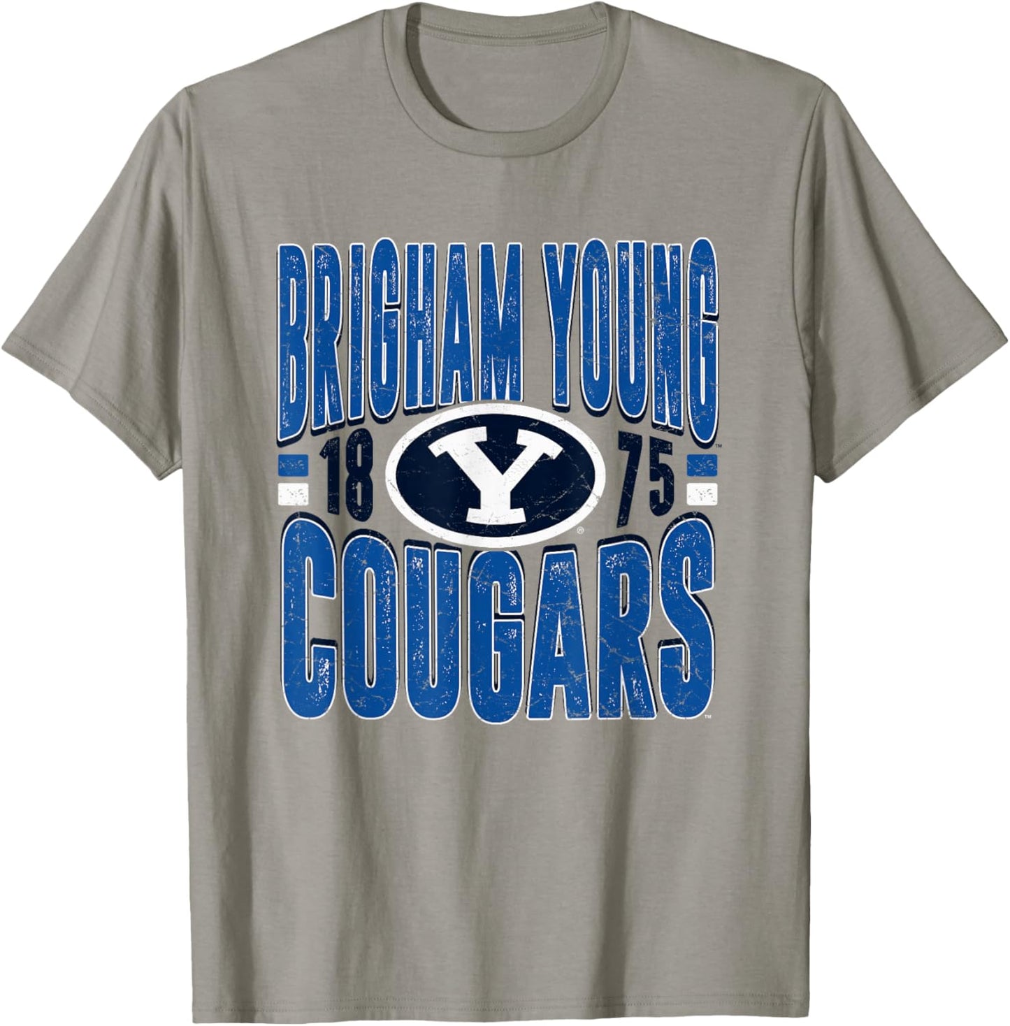 BYU Cougars Vintage 90's Retro Gray Officially Licensed T-Shirt - T-Shirt | Sand