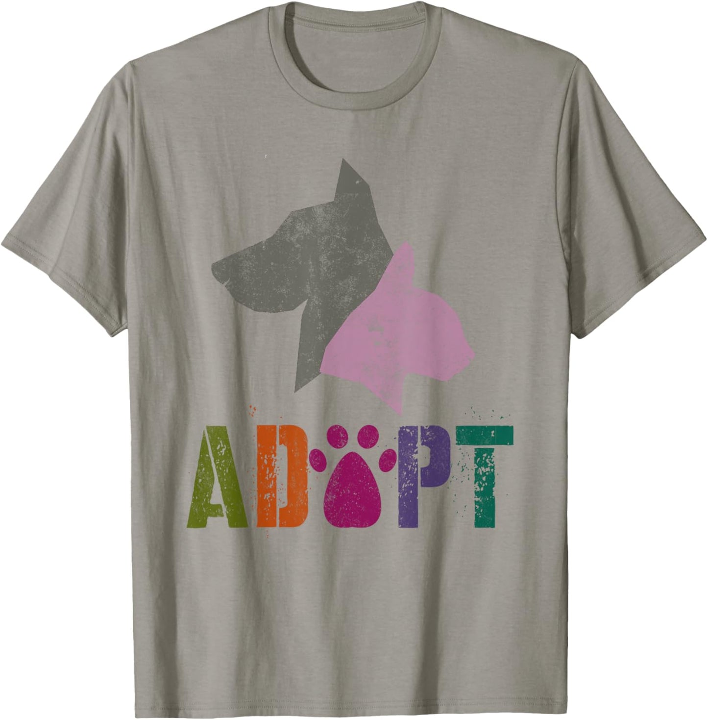 Vintage ADOPT Animal Rescue Shelter Cat Dogs Adoption Foster Women Kids T-Shirt - T-Shirt | Sand