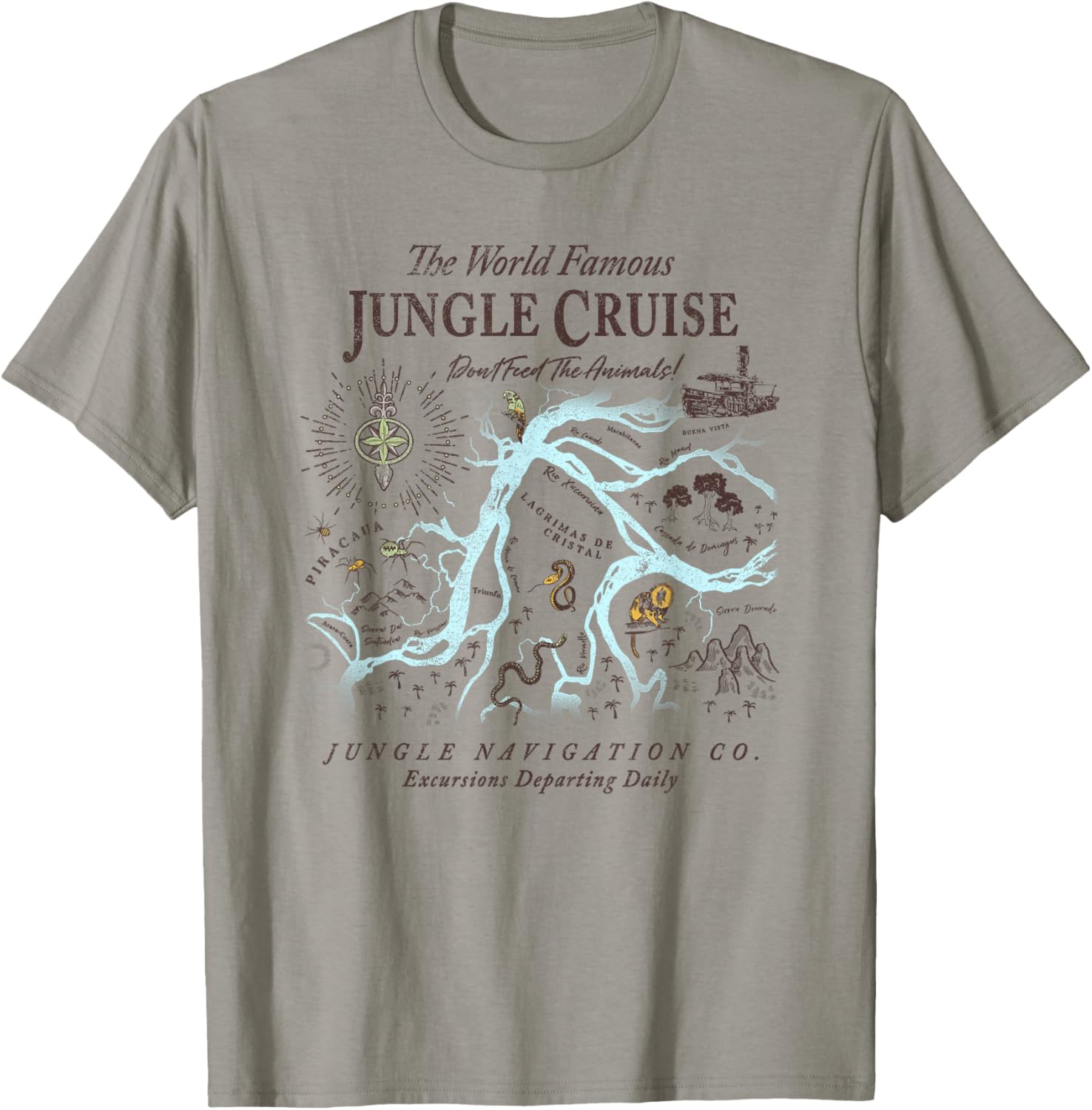 Disney Jungle Cruise World Famous Excursions Departing Daily Short Sleeve T-Shirt - T-Shirt | Sand